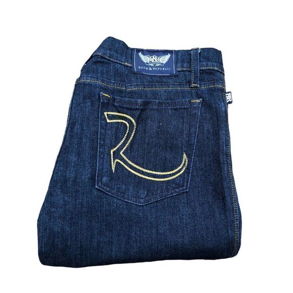 Rock & Republic Embroidered Jeans Size 32 STELLA Blue - Picture 9 of 9